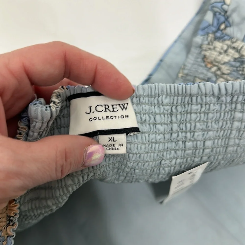 J.Crew Collection textured satin skirt set in Zinnia floral. XL.Top is NWT